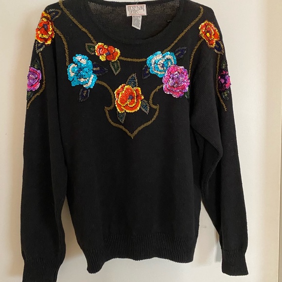 Unique Vintage Sequined Sweater size Medium - Picture 2 of 14